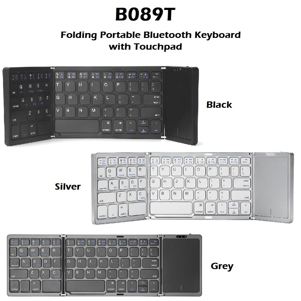 B089T - Universal Folding Portable Bluetooth Keyboard with Touchpad