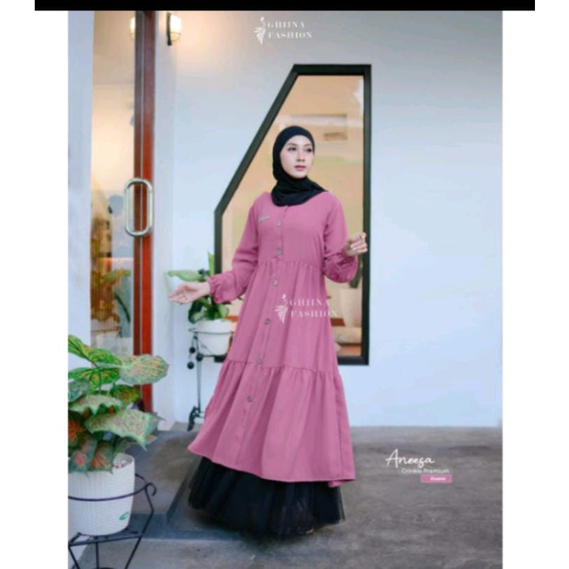 aneesa long tunik by ghina fashion tunik remaja midi dres tunik kekinian tunik terbaru 2023