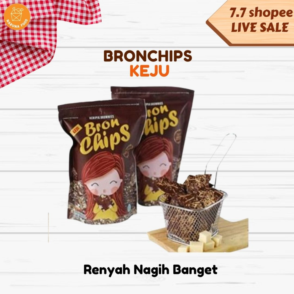 PROMO  BronChips varian lengkap keju mocachino kacang greantea camilan manis renyah makanan ringan brownies kering