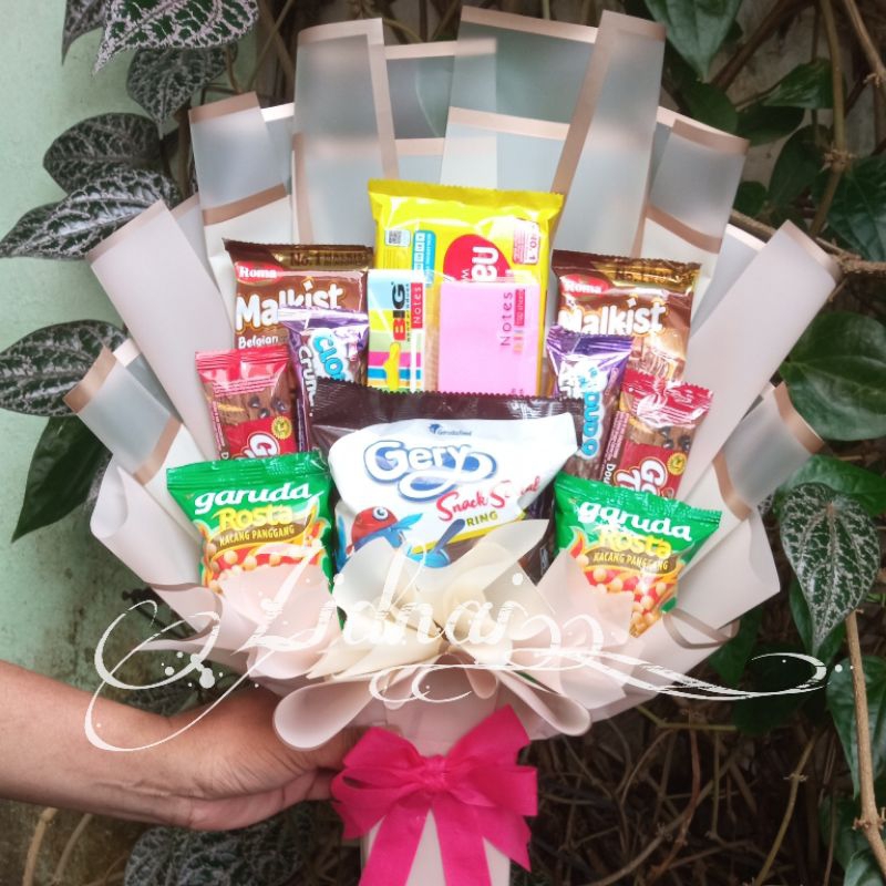 

buket snack dan sticky notes/buket snack/buket jajan/buket murah