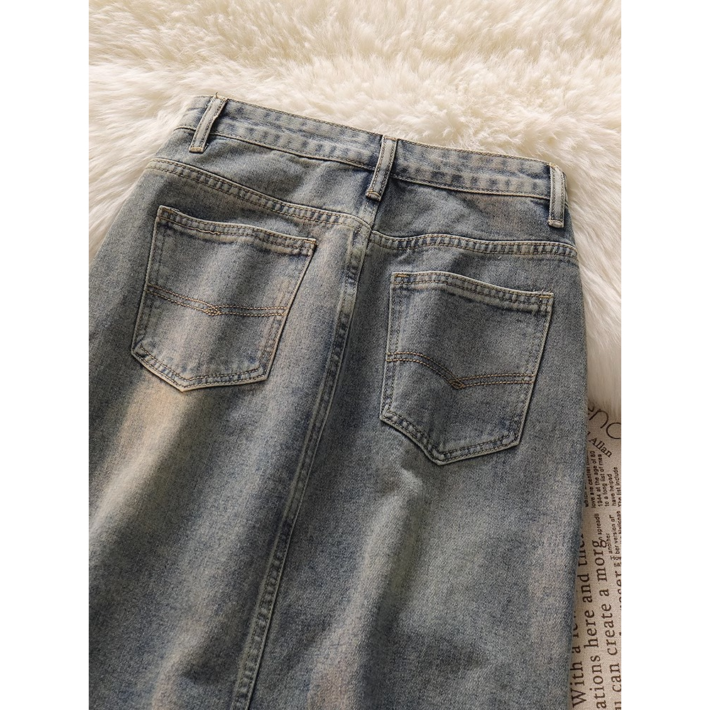 Korea Style Rok Putri Duyung Jeans Wanita /Highwaist Rok Denim