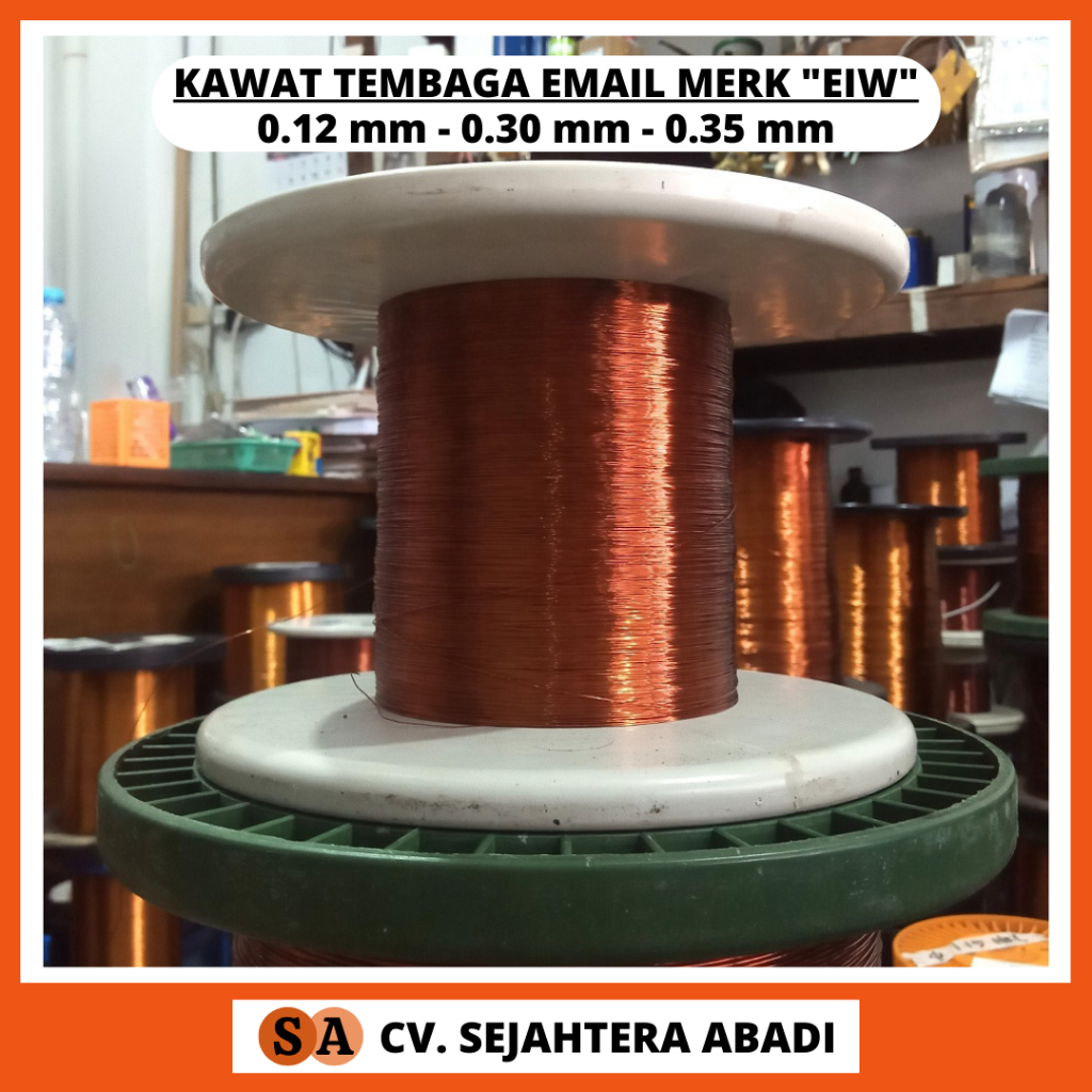 KAWAT TEMBAGA EMAIL ASLI MERK EIW Ukuran Tebal Kawat 0.12mm 0.30mm 0.35mm 0.12 0.30 0.35 mm 0,12mm 0