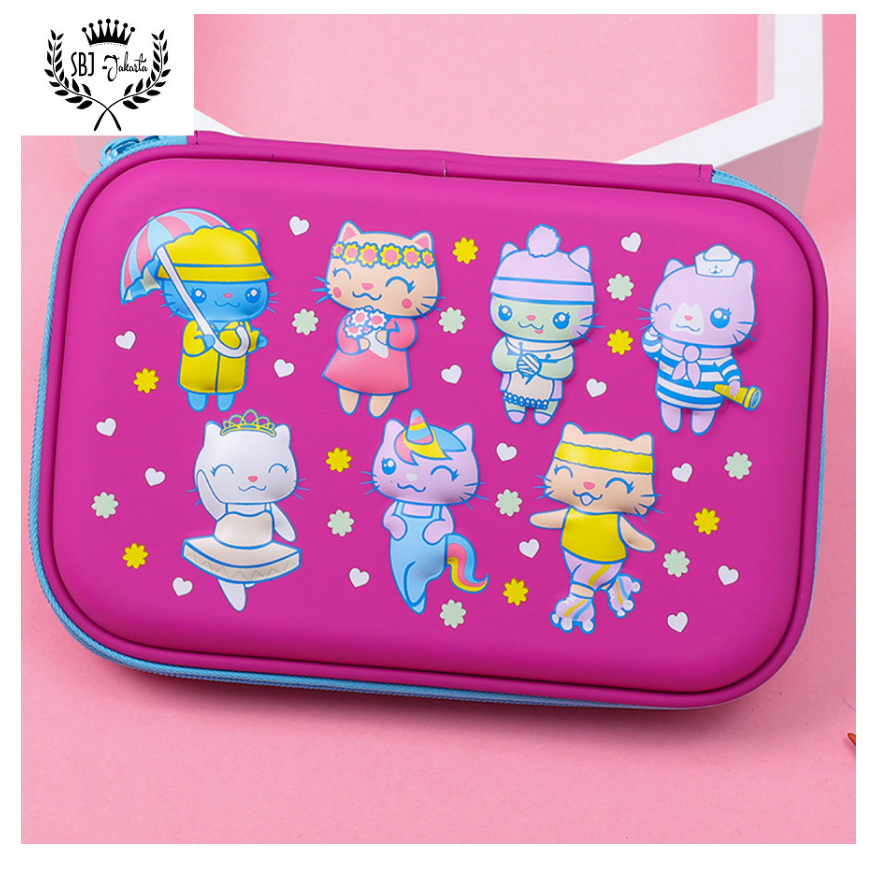 Tempat pensil Kotak pensil model mirip smiggle  Kittycorn Unicorn 3d Waterproof EVA Hardcase