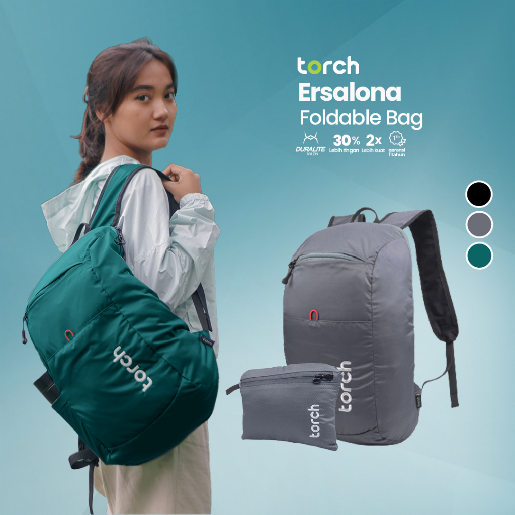 TORCH Ersalona Tas Ransel Lipat Punggung Pria Wanita Anti Air 19 Liter - Foldable Backpack Water Repellant