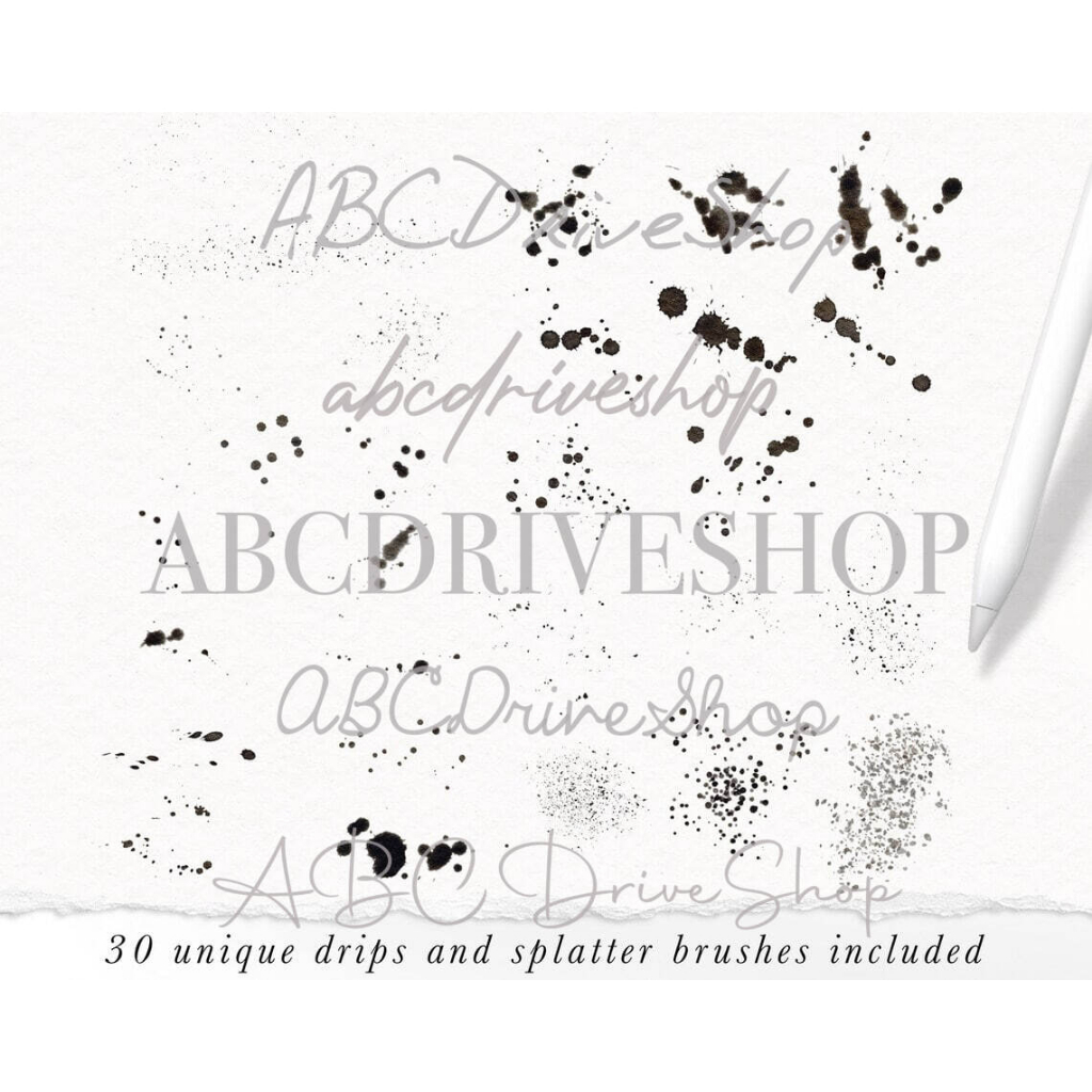 Procreate Brush - Drips &amp; Splatter Brush Kit