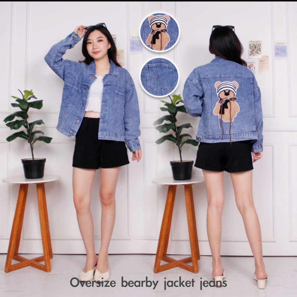 Oversize bearby jacket jeans wanita by Genijeans