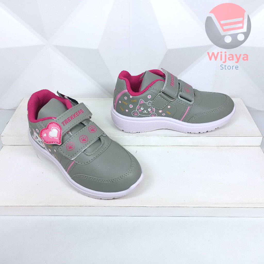 Sepatu Sneakers Anak TK 28-32 Trekkers Fashion Shoes Sport Desain Trendi dengan Perekat Cocok untuk Cewek dan Cowok Fashion anak-anak terbaru