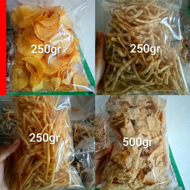 

KRIPIK/CEMILAN PAKET 60 RIBU DAPAT 4 BUNGKUS