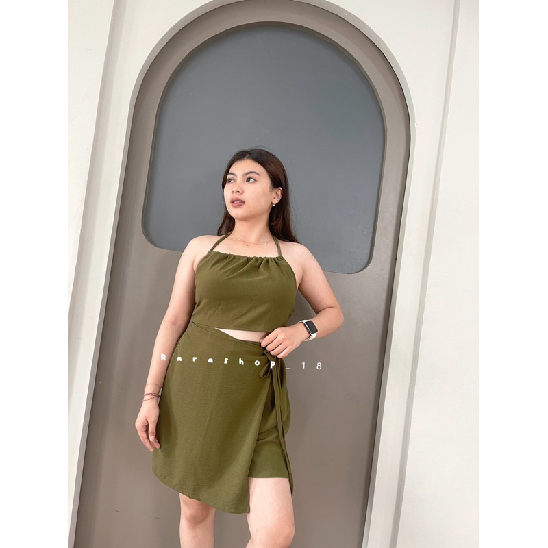 Setelan wanita Kyra( Celana rok atasan Tanktop)Kringkel Airflow