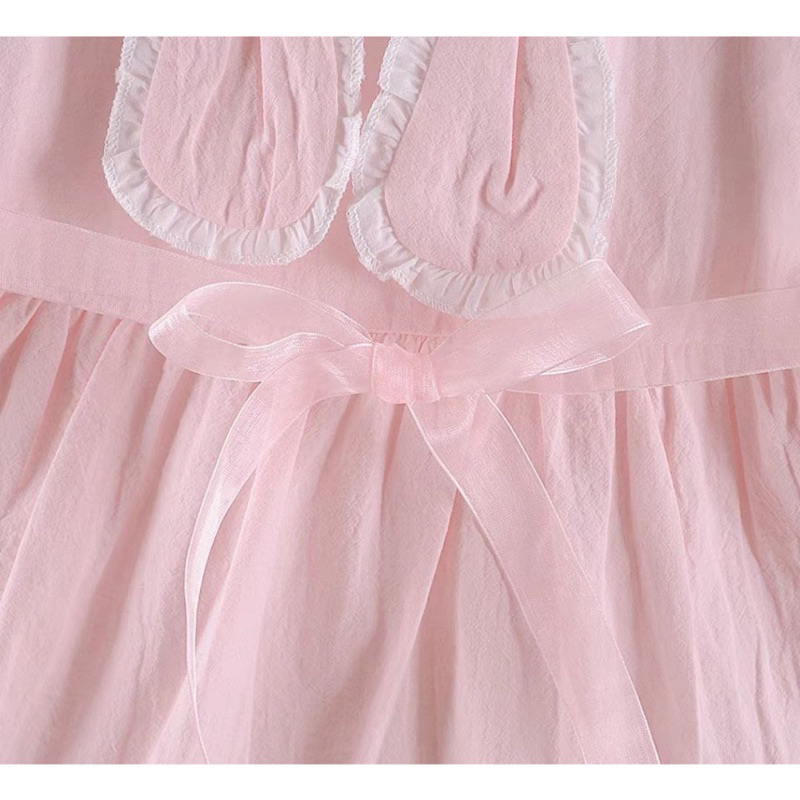Dress anak cewek 6 Bulan-1 Tahun / Pakaian dress bayi perempuan / Dress two rabbit collar ear / Grosir baju anak import