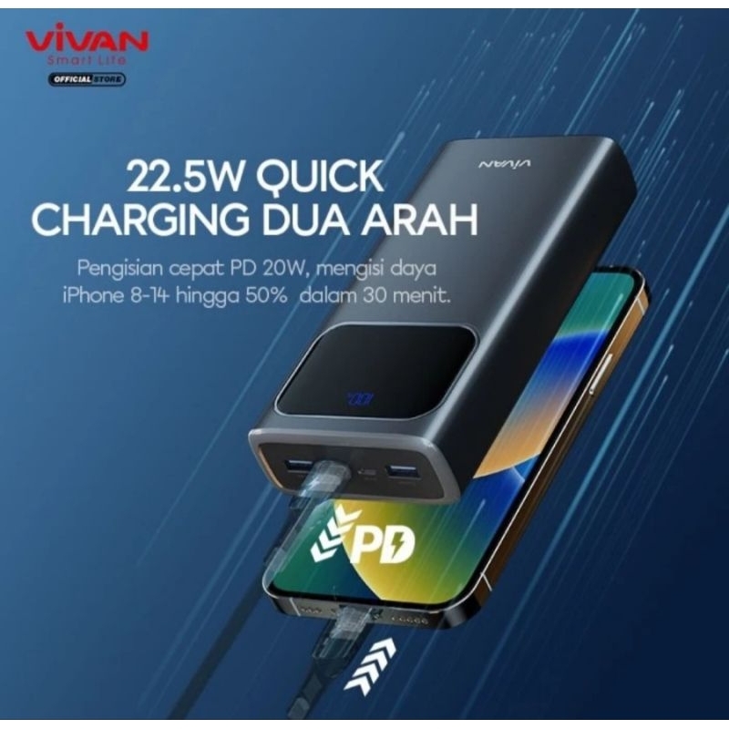 VIVAN VPB-C20 20000 Power Bank mAh QuickCharge VPB C20-, 20000 mAh