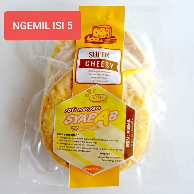 

[ISI 5] Roti Maryam / Canai / Cane - Super Cheesy (Keju)