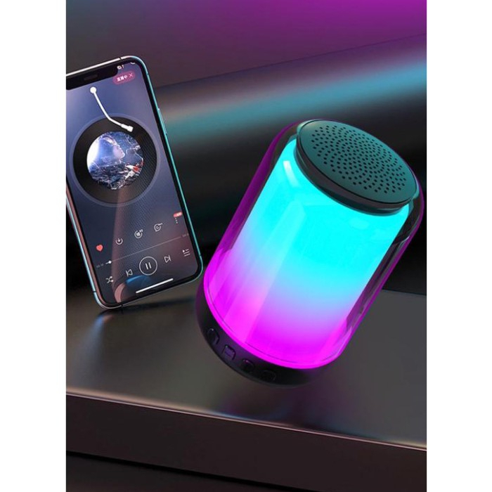 Speaker Bluetooh RGB Led Stereo Speaker Lampu LED Smart Touch 4 Mode