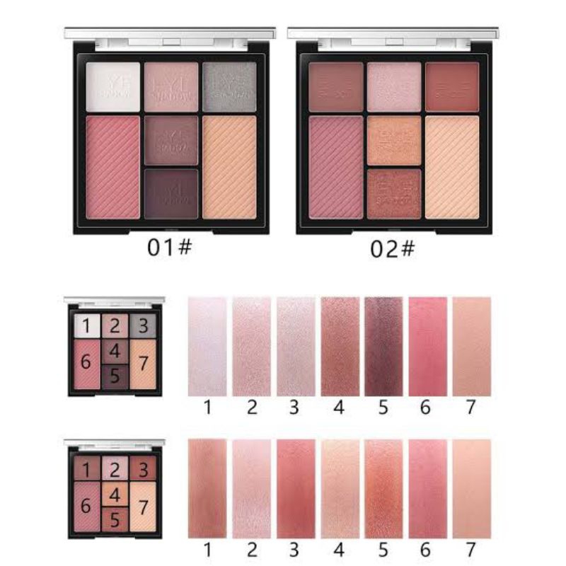 Miss Rose Profesional Make Up Fashion 7 color eyeshadow