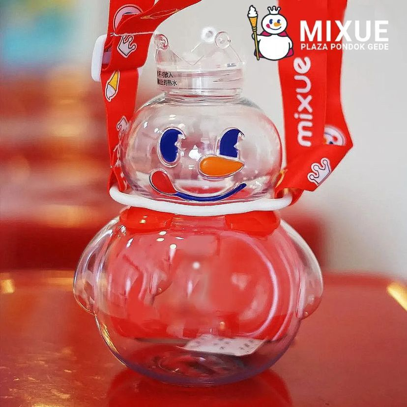 Botol Minum Mixue Snow King Viral 700ml FREE Tali / Wadah Tempat Penyimpanan Air Bentuk Boneka Salju Unik Lucu