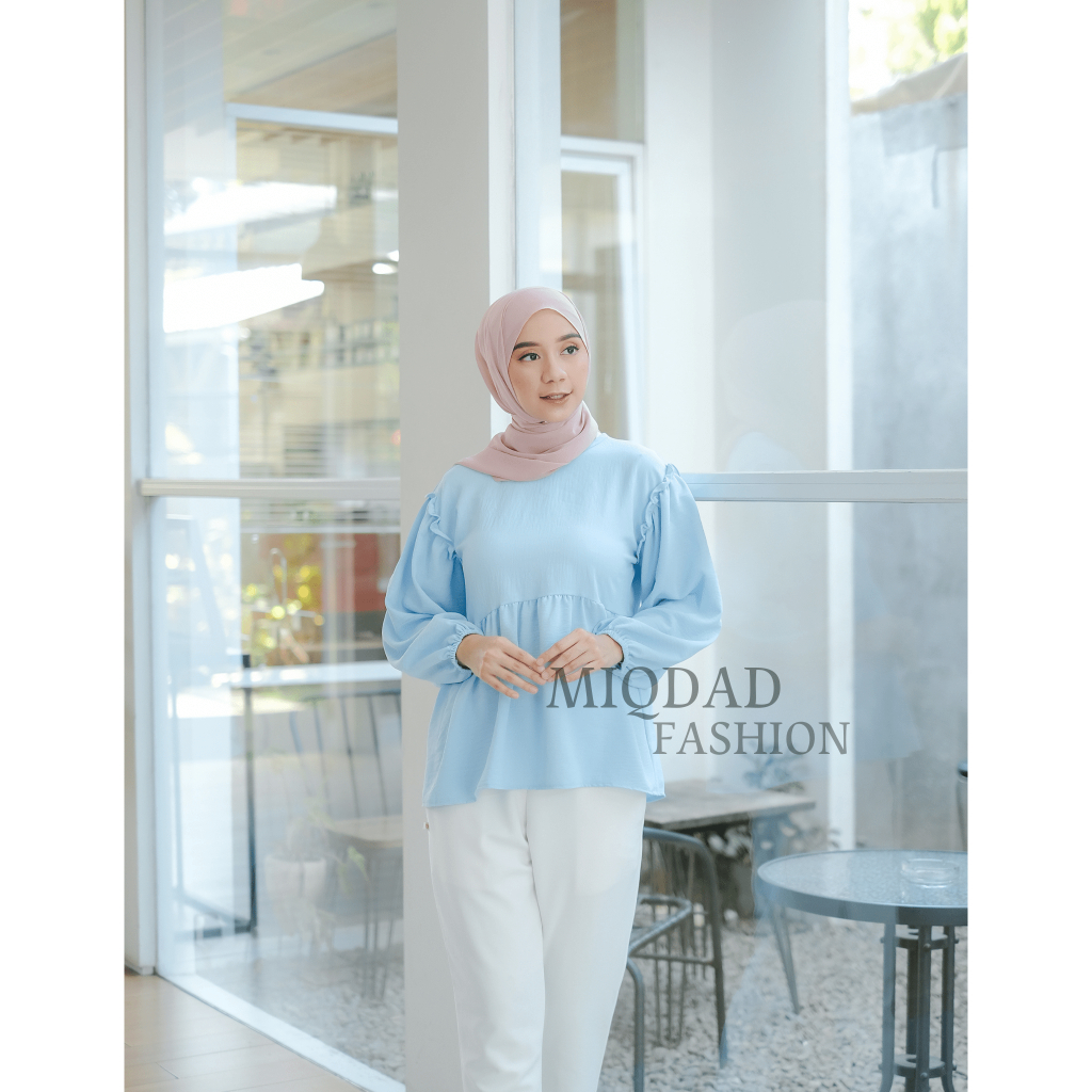 Blouse Atasan Wanita Casual Aluna / Blouse Lengan Balon / Atasan Wanita Crop Cringkle / Blus  / Blose