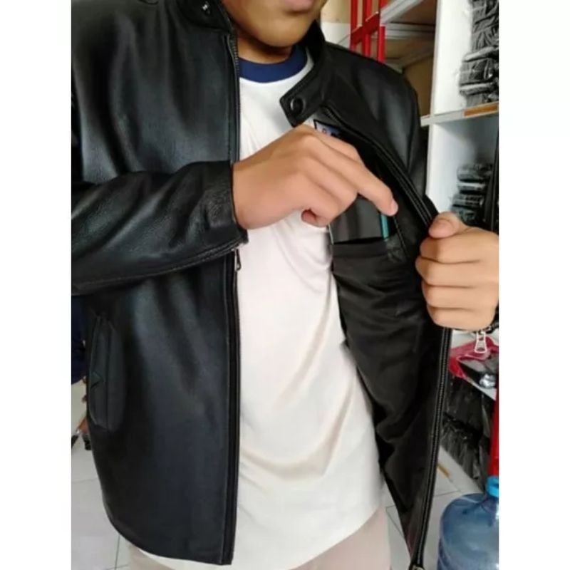 Jaket Pria Kulit Asli Domba Original Made In Garut Simpel Dan Elegant
