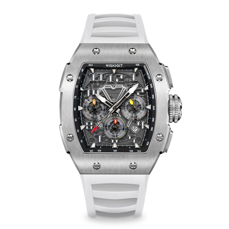 WISHDOIT GT Chrono-Silvery (White Strap)