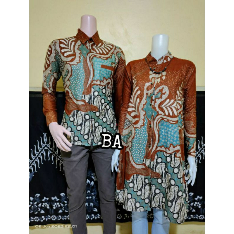 BATIK COUPLE SERAGAM KANTOR TUNIK KEMEJA BATIK KATUN HALUS ADEM