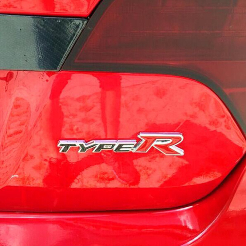 Emblem Mobil Logo Tulisan TYPE R 15cm-Metal