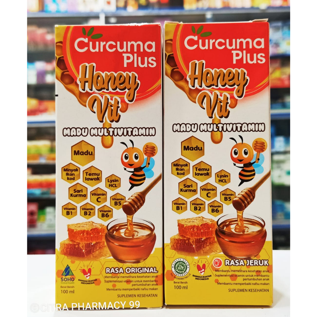 Curcuma Plus 𝐇𝐨𝐧𝐞𝐲 𝐕𝐢𝐭 𝐒𝐢𝐫𝐮𝐩 𝟏𝟎𝟎𝐌𝐋 - Madu Multivitamin Anak