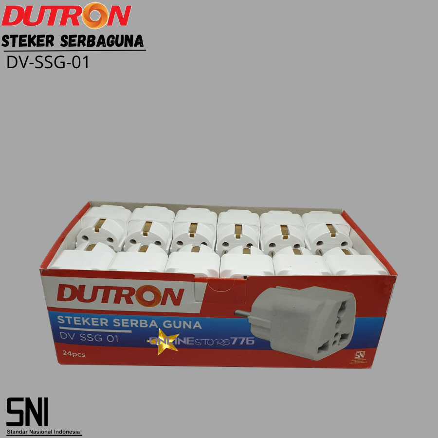 Oversteker/Steker Serbaguna/Universal Plug DUTRON SSG 01 Lampu SNI/Colokan Kaki Tiga