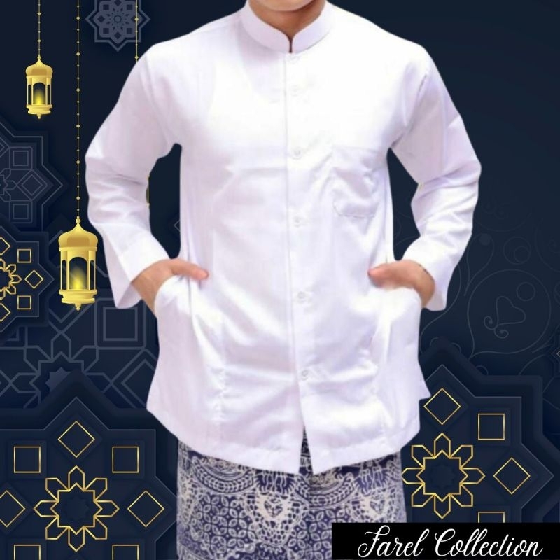 {TERLARIS} Baju Muslim Koko Habib Haibah Habib Polos Saku Samping