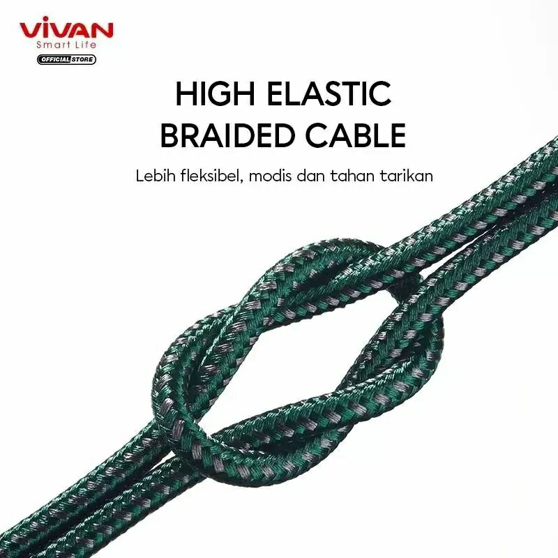 Kabel Data Vivan VZC100S QC3.0 3A Kabel Data Type C Auto Smart Original