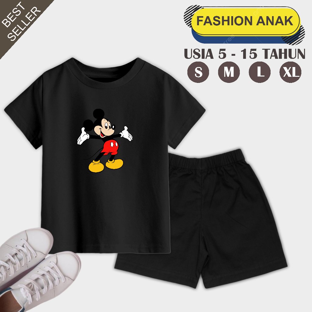 Setelan Anak Unisex Usia 5-15 Tahun Motif Karakter