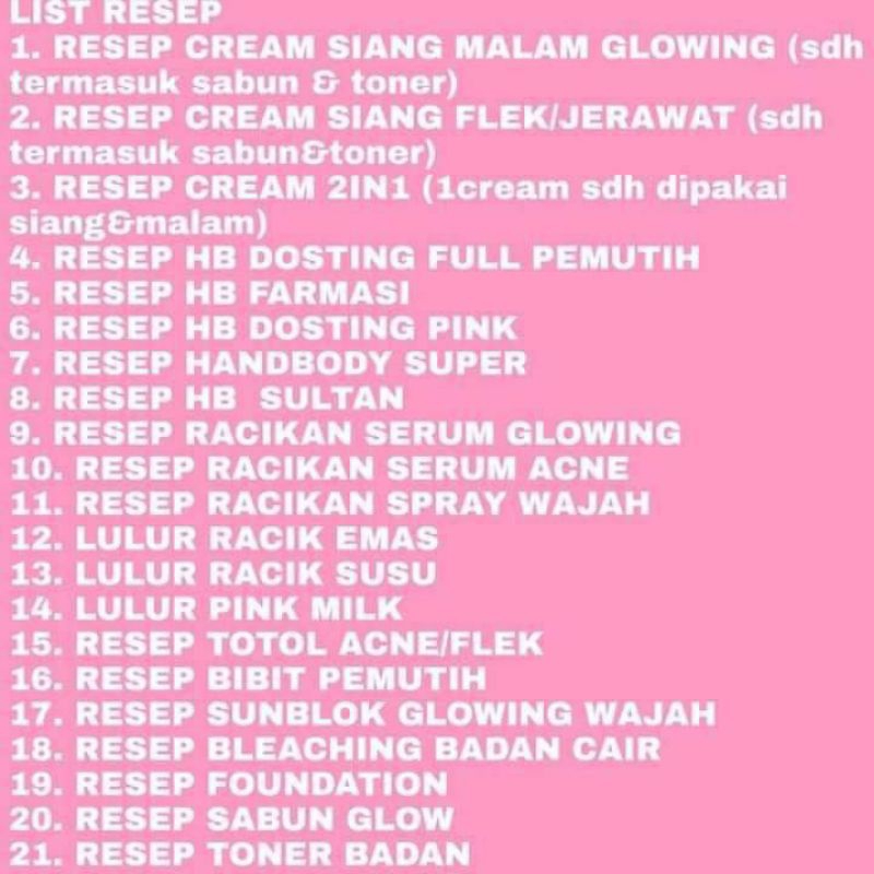 RESEP RACIKAN AMPUH PROMO 50RB DPT 21 RESEP