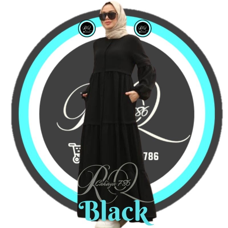 Gamis Dress ARISA Maxi Busui Trendy Gamis Elegant Kancing Busana Wanita Pesta Cantik Ootd Kondangan