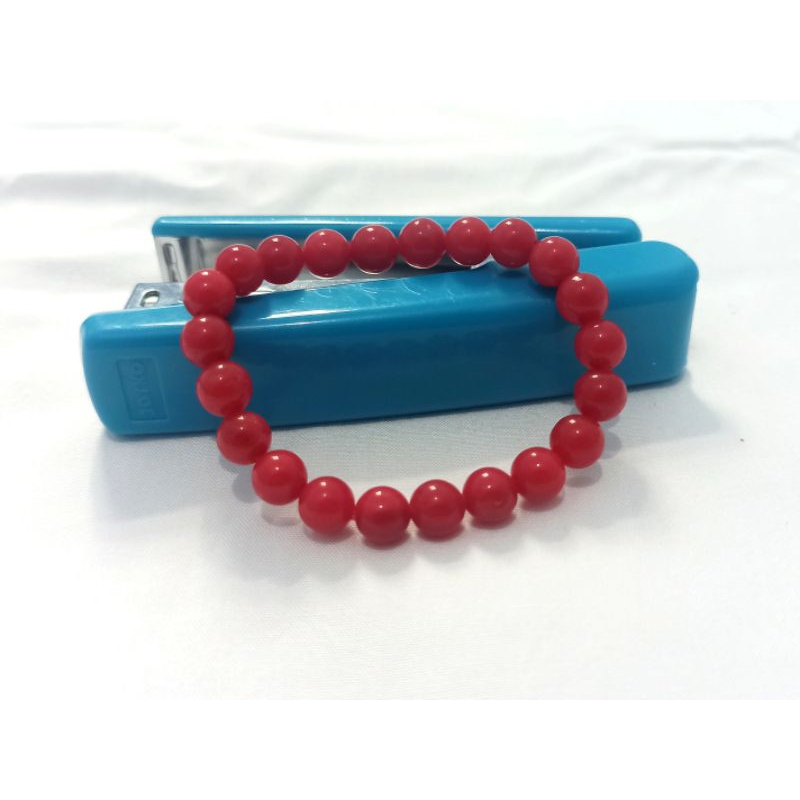 Gelang natural batu giok merah 8 mm