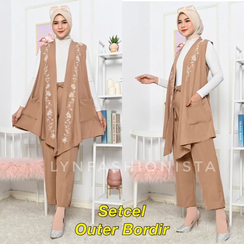 LYNFASHIONISTA-SETELAN CELANA OUTER WANITA BAHAN SHAKILA ADEM MURAH/2025