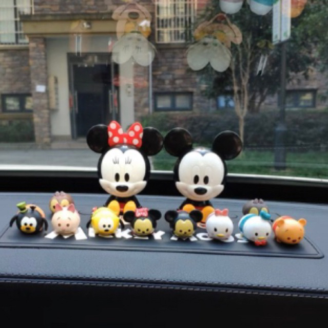 set pajangan mobil mickey minnie set