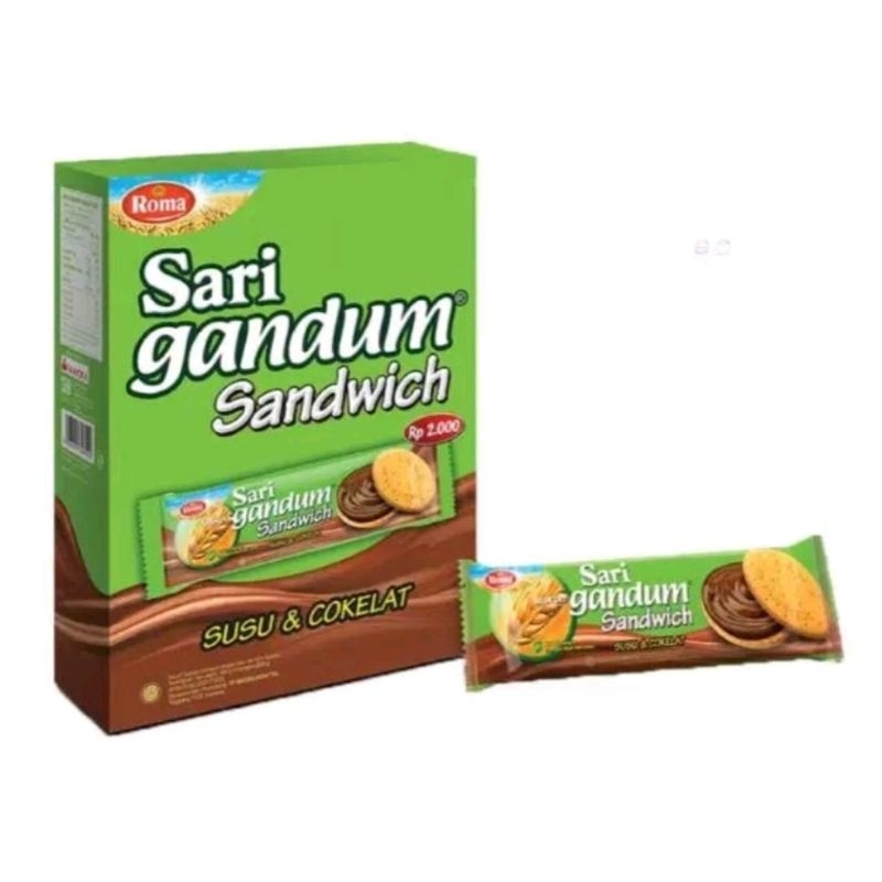 

Roma Sari Gandum Sandwich Coklat&Susu 39gr