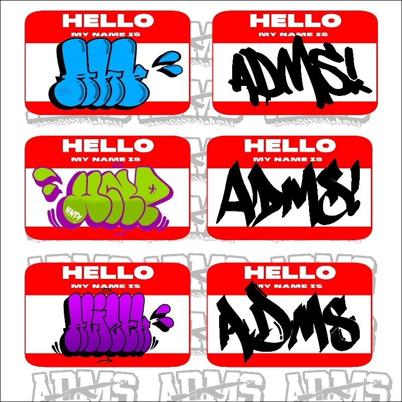 

stiker hello my name custom