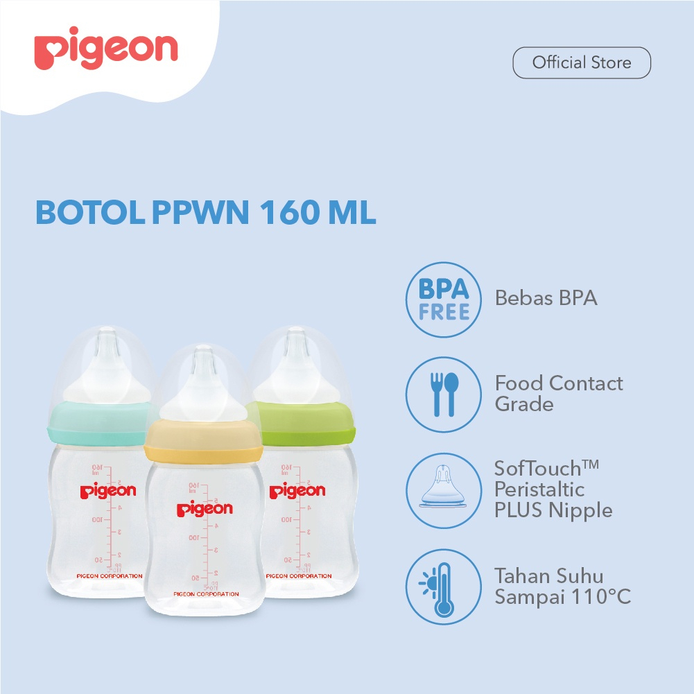 Promo Buy 2 Free 1 Botol Pigeon Wide Neck 160 ml (3 pcs)