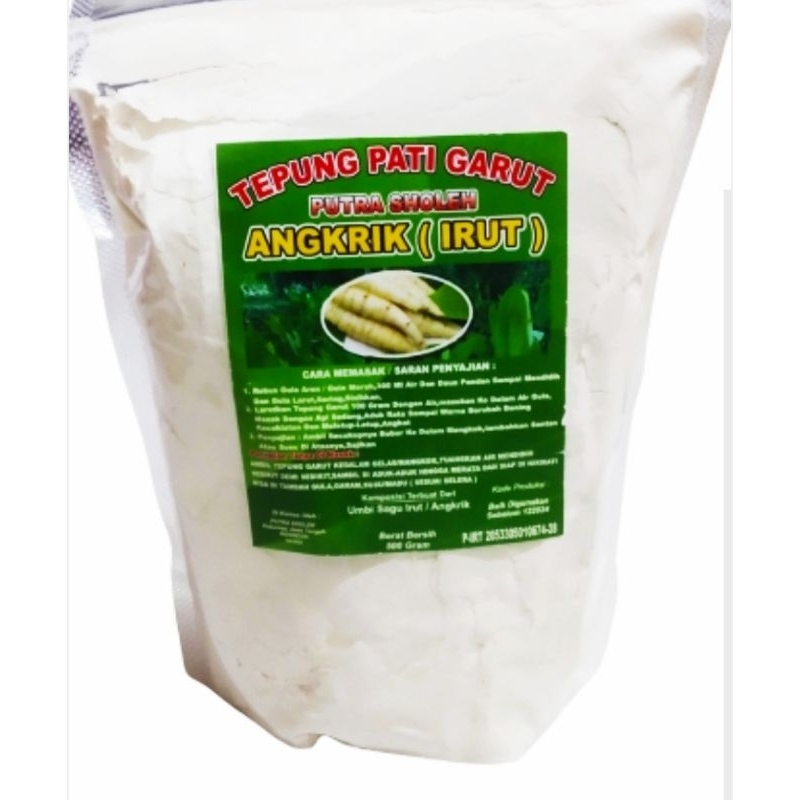 

Tepung Pati Garut IRUT asli dari petani 500 GR irut Pati angkrik halus BUBUR ASAM LAMBUNG