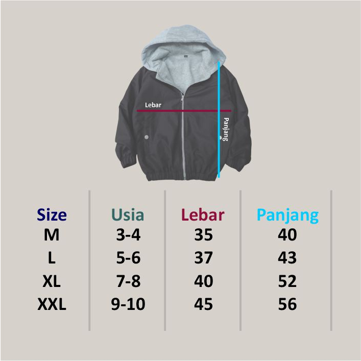 JACKET BOMBER ANAK UMUR 3-10 TAHUN