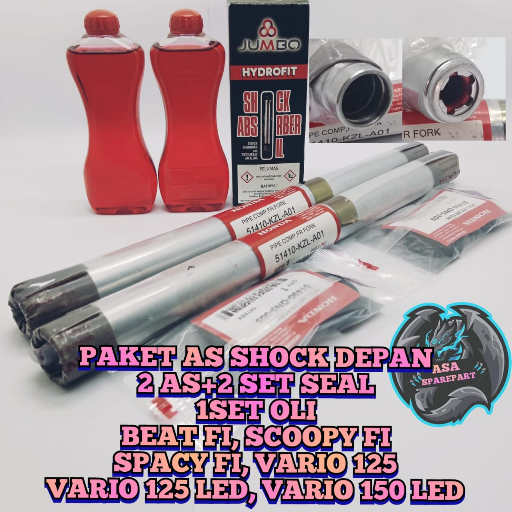 PAKET As Shock Depan KZL Asli Original Motor Honda BeAT FI , BeAT ESP , BeAT Street , BeAT Pop ESP ,