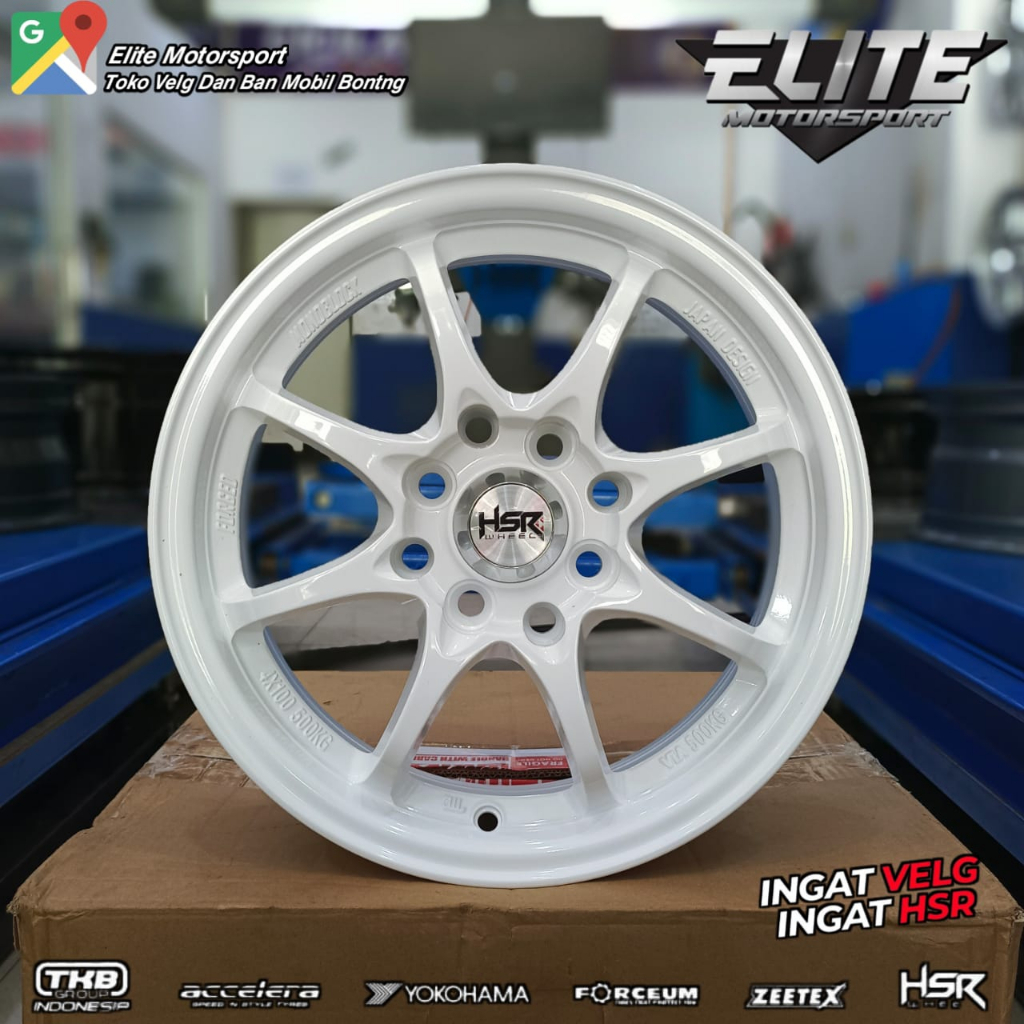 Velg Mobil Sirion Brio Calya Avanza pelek HIROSHIMA 4197 HSR R14X55 H8X100-114,3 ET35 WHITE