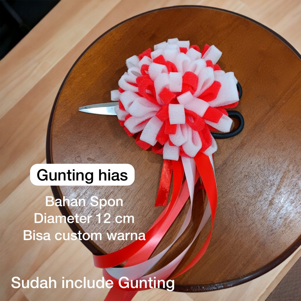 Dqueen Florist - Pita Gunting Hias Pompom Peresmian