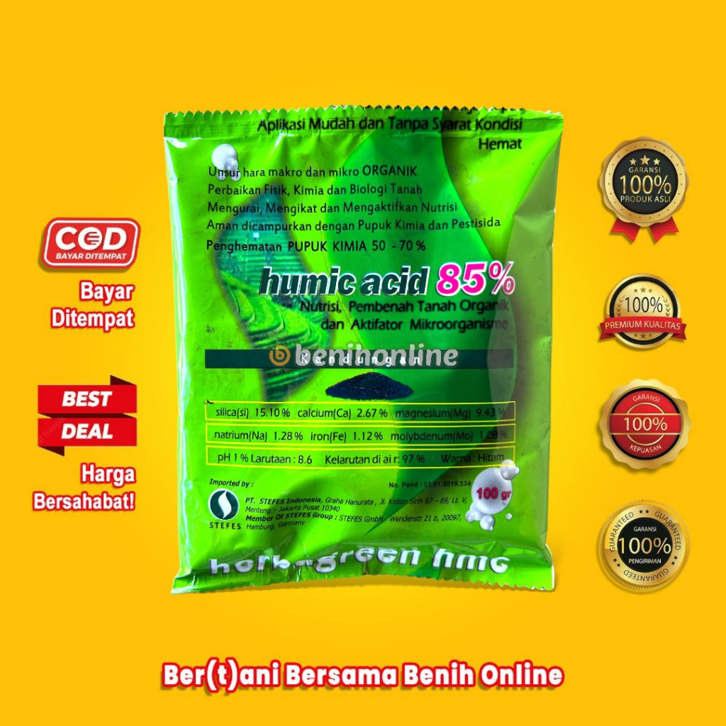 PEMBENAH TANAH HUMIC ACID 85 PERSEN - ASAM HUMAT HERBA GREEN HMC STEFES