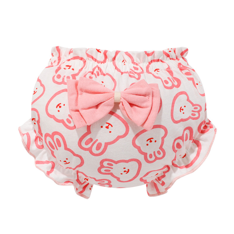 CK2 CELANA dalam katun anak perempuan pita double motif peach dan kelinci