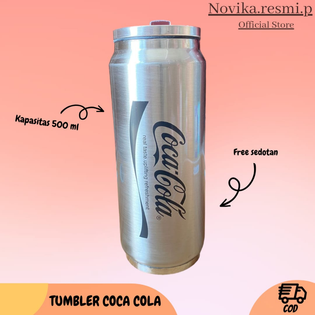 TUMBLR COCCA COLLA METALIC BOTOL AIR MINUM STAINLESS 500 ML TRAVEL SERBAGUNA BOTOL SPORT FREE SEDOTAN