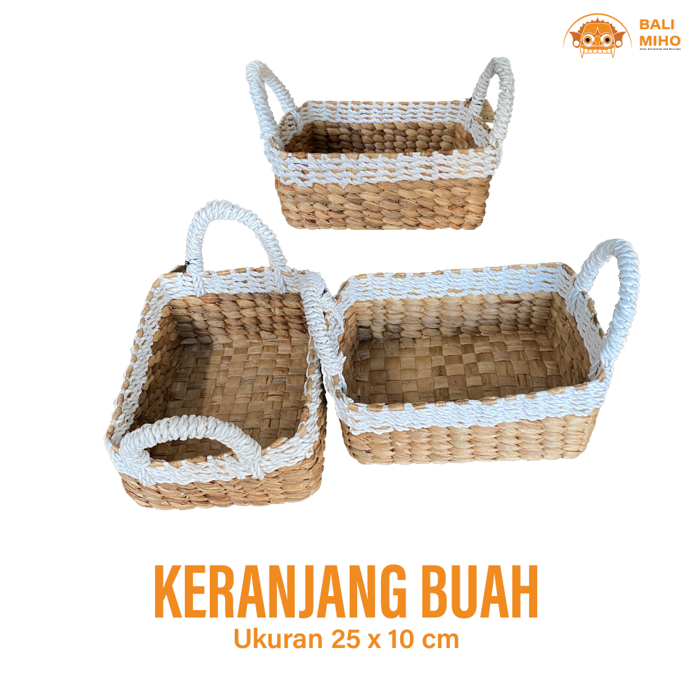 Keranjang Anyam Enceng Gondok - Keranjang Buah Dari Eceng Gondok - Wadah Eceng Gondok - Kranjang Ece