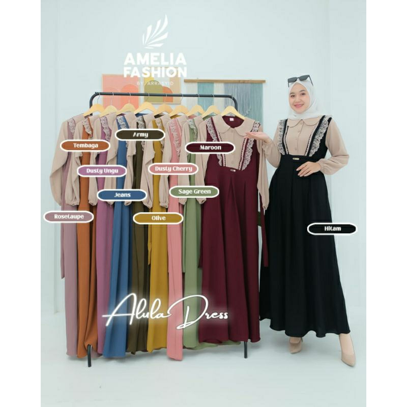 ALULA DRESS BY AMELIA FASHION ORIGINAL,GAMIS AMELIA FASHION ORI,GAMIS REMAJA TERBARU