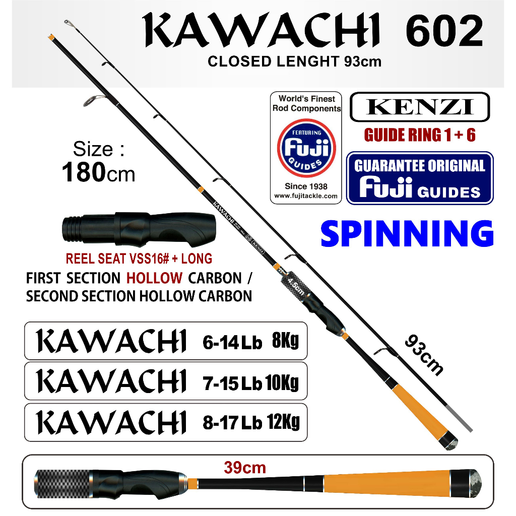 JORAN KENZI KAWACHI 602 Fuji Guides 6-14lbs 7-15lbs 8-17lbs Spinning