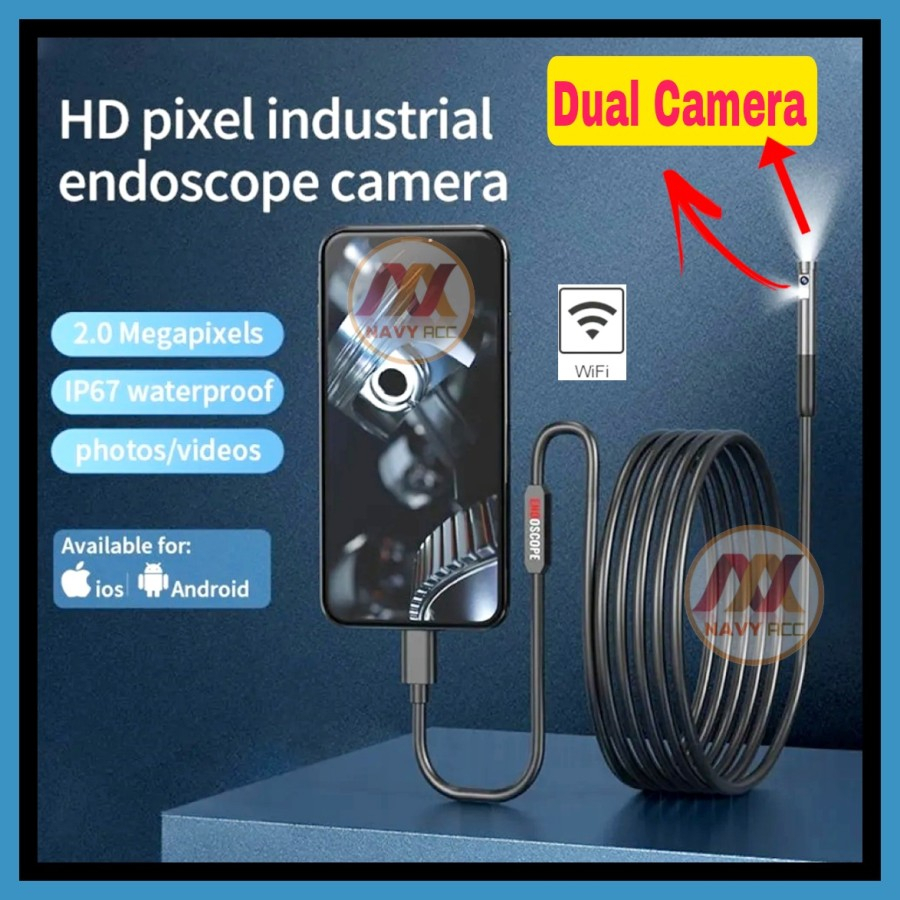 NA - Endoscope Camera Android dan ios Wifi Hard Cable Dual / Single Lens