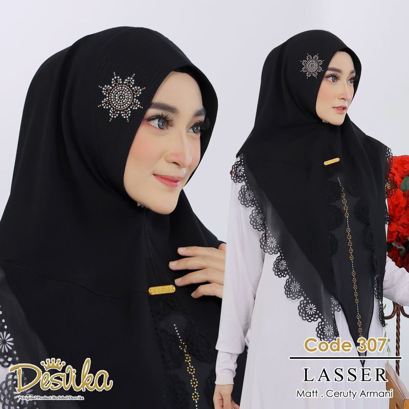 hijab instan DC 307 ORI desvika|hijab laser cut|hijab Khimar 2 layer|hijab Payet|hijab ORI desvikq